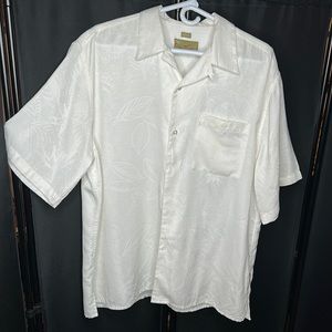 Men’s White Cabana button down shirt